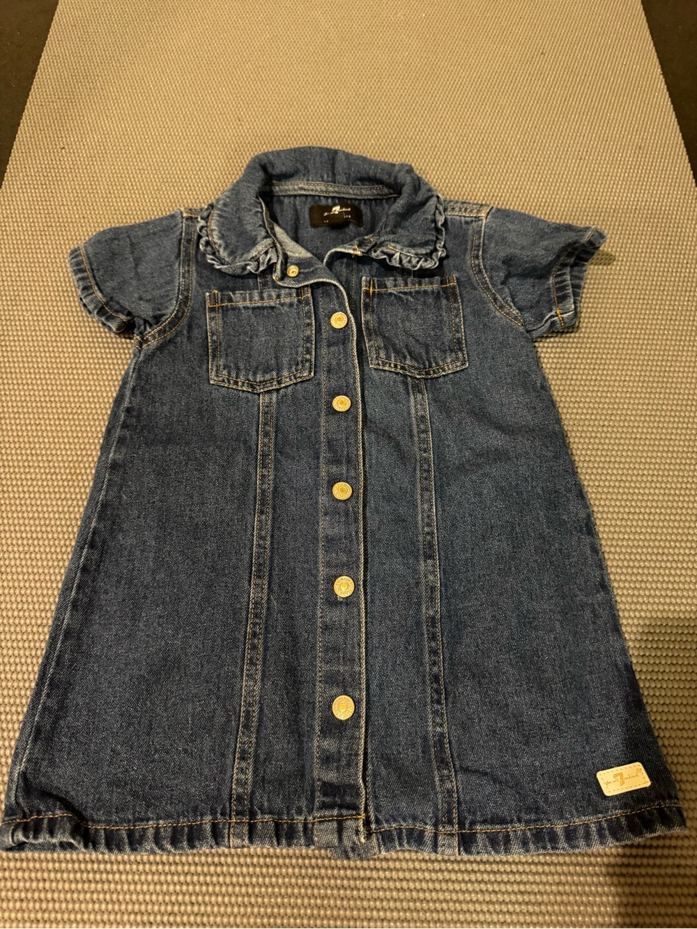 Seven7 Girls Dark Blue Denim Button-Front Dress
